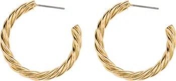 14K Yellow Gold Plated 25.5mm Twisted Hoop Earrings | Nordstrom Rack