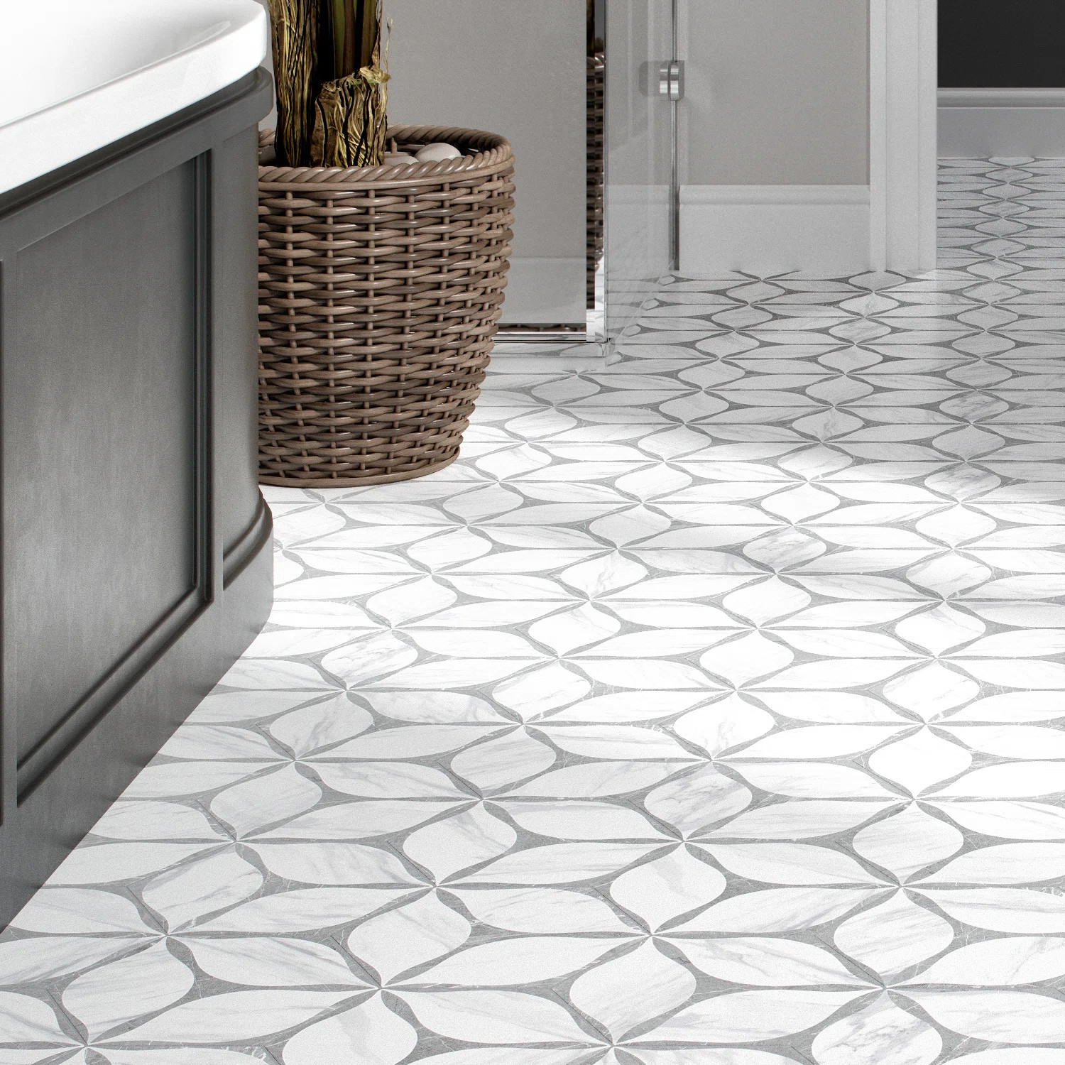 Corola Hexagon 7.7 in. x 8.9 in. Matte Porcelain  Floor and Wall Tile | Wayfair North America