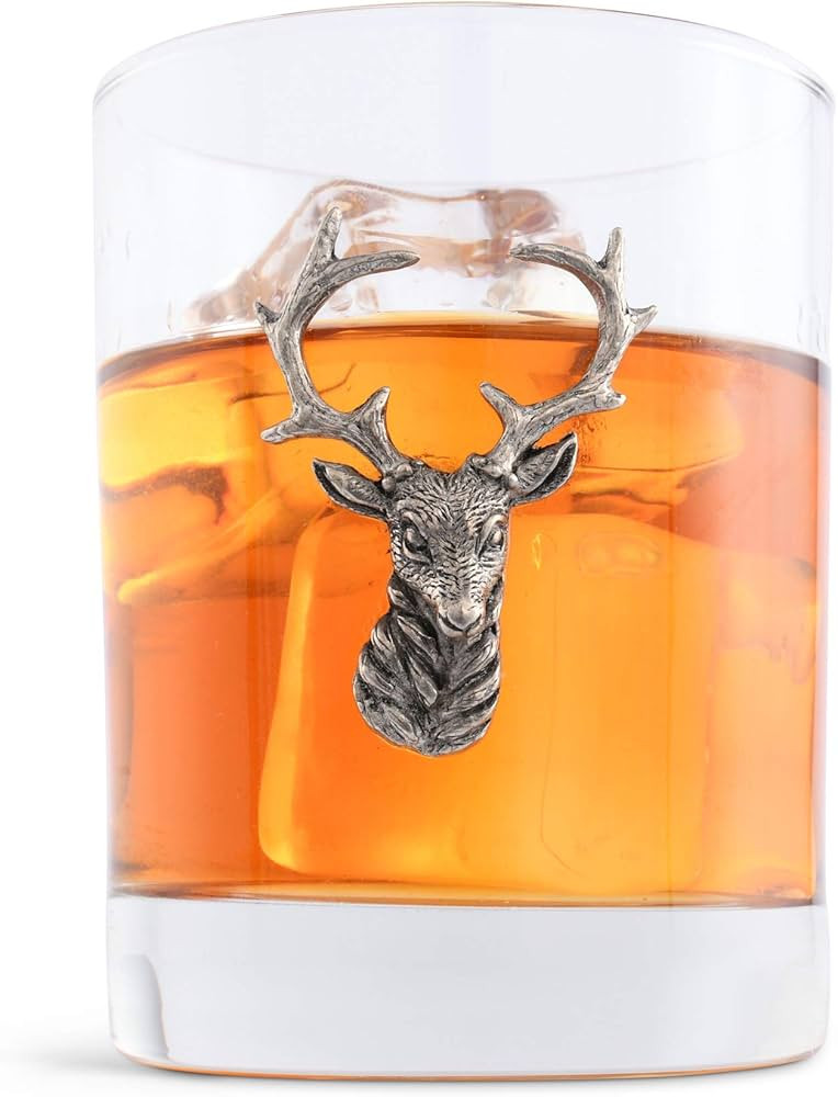 Vagabond House Pewter Elk/Deer Head Double Old Fashion/Bar/Whiskey/Juice/Rocks Deer Head Tumbler ... | Amazon (US)