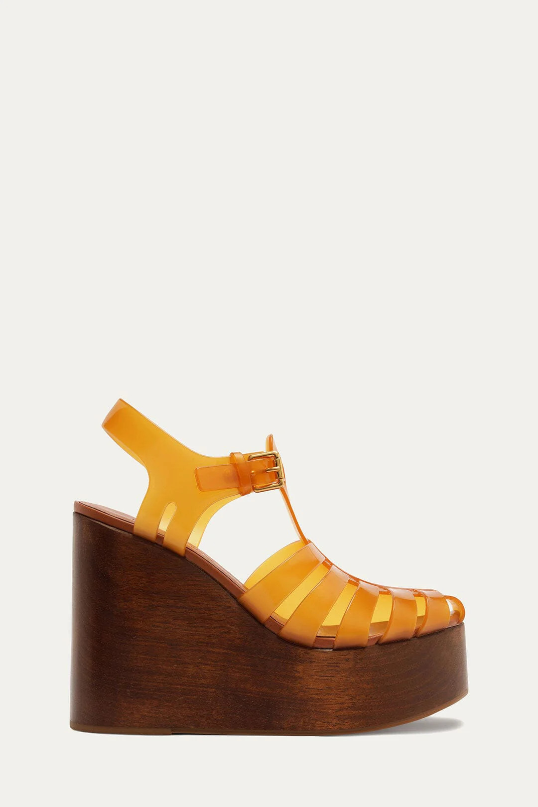 Beige Fisherman Jelly Wedge Sandal, AMMONITE / 10 | FarmRio (US)