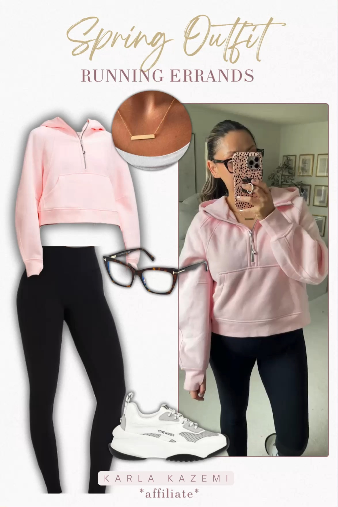 I love this colour hoodie from Lulu Lemon🥹🥹🥹 it’s the perfect colour for spring and just remind me of blossoms and sunshine🫶

I love paring my designer faves with affordable pieces! Here I’m wearing my fave designer inspired leggings!! So so similar to Lulu Aligns for a fraction of the price! Definitely a look for less option😍


Lulu scuba sweater- medium
Sunzel leggings- medium
Steve Madden sneakers- size 7



Easy outfit Inspo, mom uniform, Pilates outfit, workout clothes, spring outfit Inspo, running errands outfit, school drop off outfit, gym outfit, midsize casual outfit, travel outfit idea, affordable fashion, look for less, Amazon fashion, Amazon finds, Steve Madden running shoes, athletic shoes, Tom Ford glasses, Lulu lemon sweater, Amazon accessories, Mother’s Day gift guide, Mother’s Day gift idea. 

#LTKfindsunder50 #LTKGiftGuide #LTKmidsize