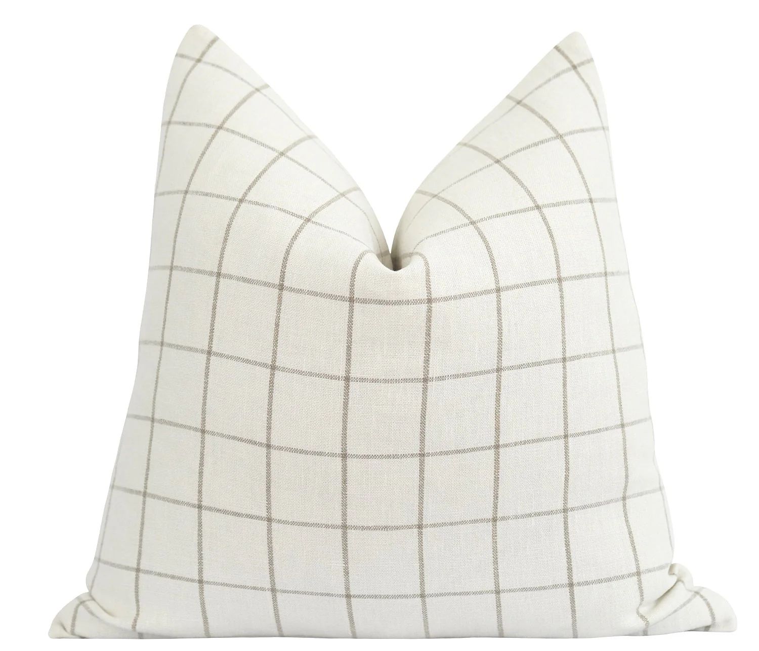 Bishop Natural Plaid Pillow | Land of Pillows