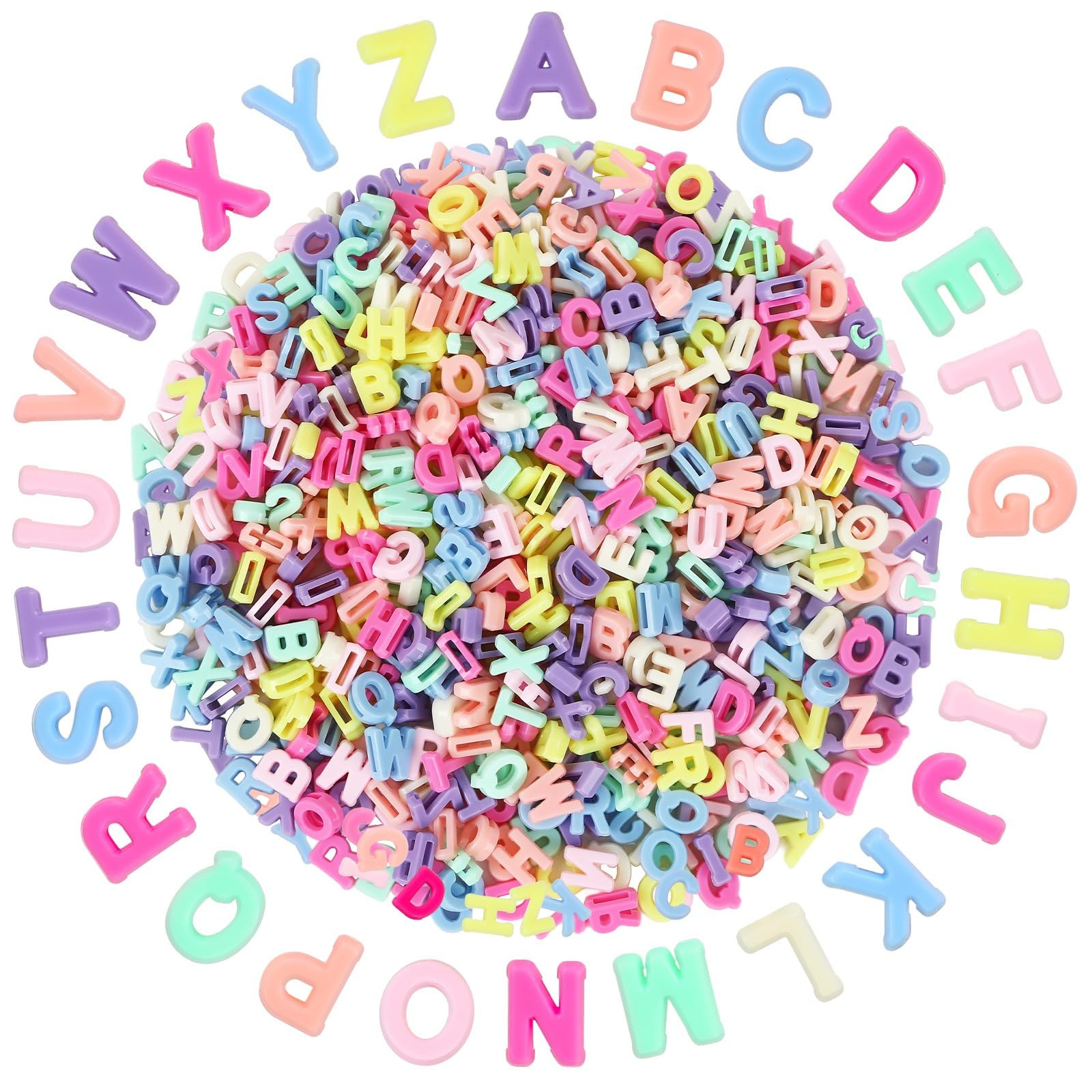 Augshy 700Pcs Large Letter Beads, Colorful Plastic A-Z Mixed Alphabet Shape Beads for Jewelry Mak... | Amazon (US)