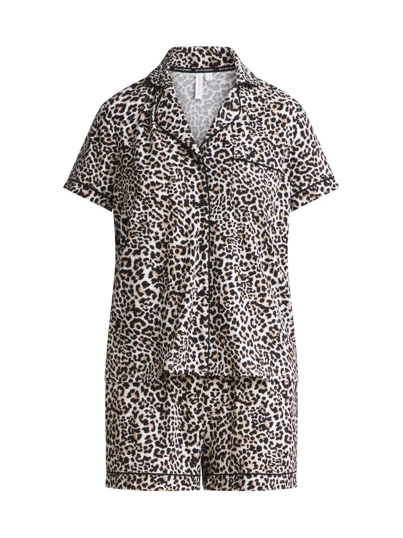 Joypsun Women's Dreamy Soft Collection Notch Collar Top and Shorts Pajama Set, 2-Piece, Sizes XS-... | Walmart (US)