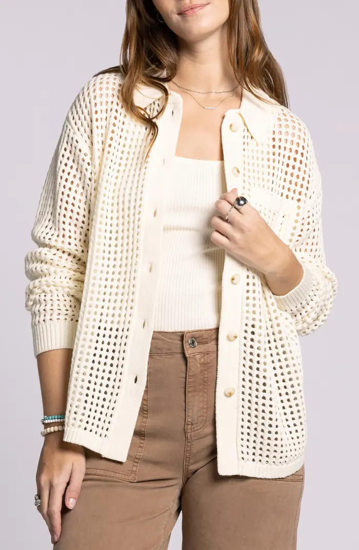 Thread & Supply Shoshana Openwork Cotton Cardigan | Nordstrom | Nordstrom