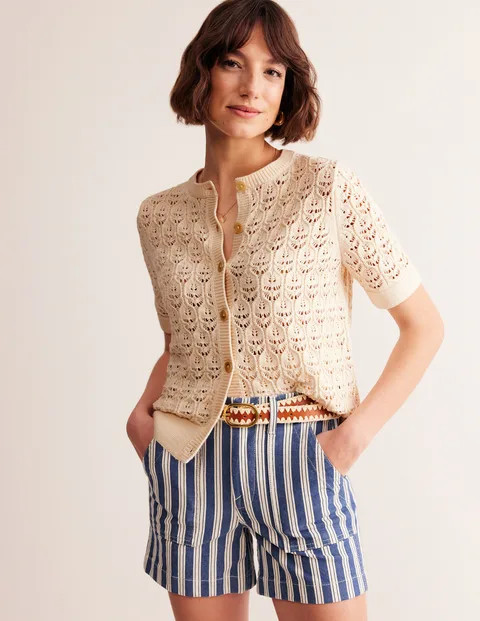 Short Sleeve Crochet Cardigan | Boden (US)