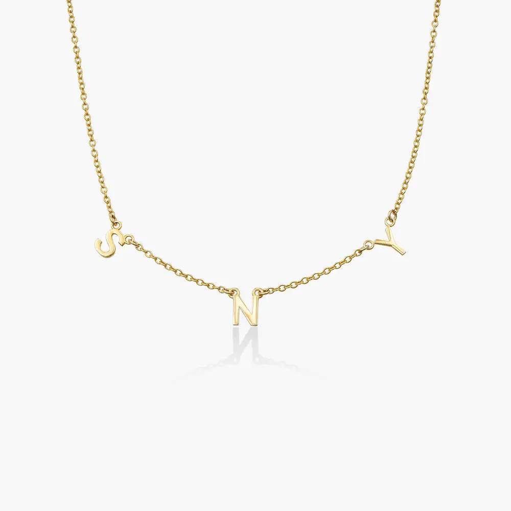 Inez Initial Necklace - 14K Solid Gold | Oak & Luna (US)