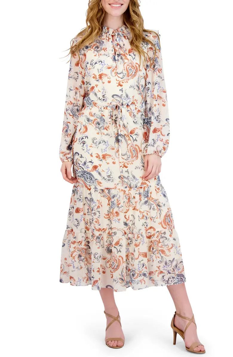 Julia Jordan Floral Print Long Sleeve Midi Dress | Nordstrom | Nordstrom