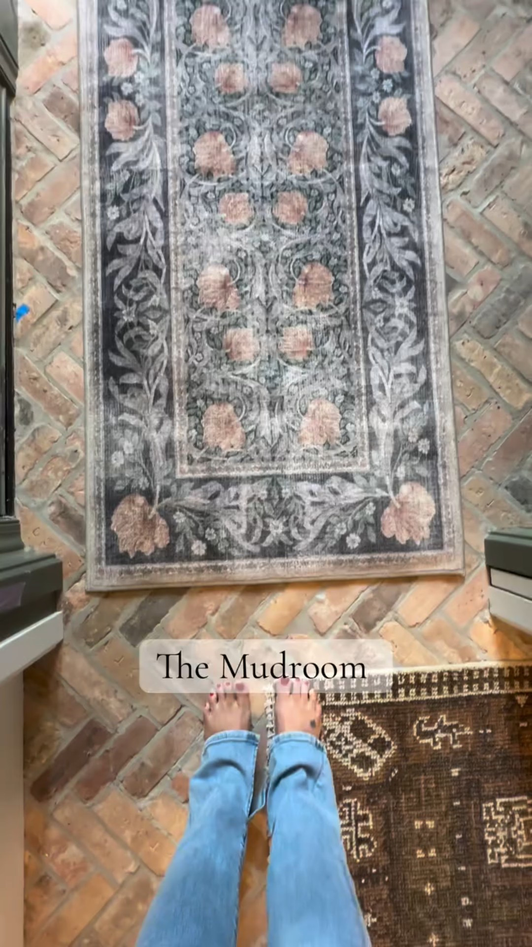 Everyone’s asking about the brick in the mudroom but also this great runner! Ruggable/washable rug that we love to put in mudrooms! We got the plush pad so it’s extra cushy under foot when you walk in the door!

When you don’t need much mudroom because 1) kids are grown and 2) you’re gonna hide it in the walk in closet so it stays this beautiful when you come home! 

📍 Pondsview Cottage | Mudroom

Introducing the #PondsviewCottage mudroom! It’s the horse detail on the cabinetry for me 🐎✨.

This little corner of the home is proof that even the most hardworking spaces deserve beauty. We designed cabinetry that balances storage with charm, making everyday routines feel intentional and elevated.

From tailored millwork to those small, whimsical touches—it’s a reminder that design is in the details.

Would you love a mudroom like this in your home?

#PondsviewCottage #MudroomDesign #CustomCabinetry #InteriorDesign #CottageLiving #LuxuryDesign

#LTKStyleTip #LTKHome
