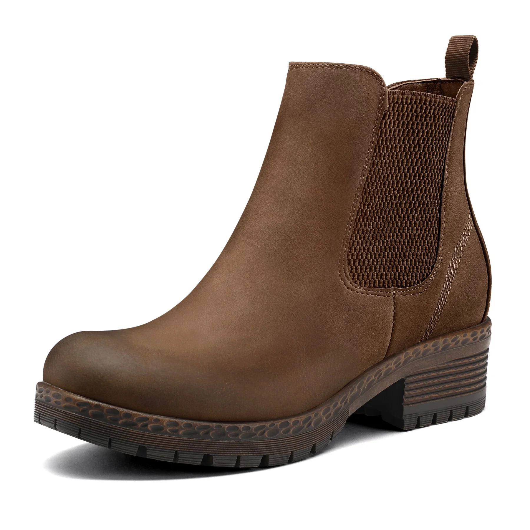 Bocca Women's Dark Brown Chelsea Boots Chunky Heel Ankle Booties Size 7 | Walmart (US)