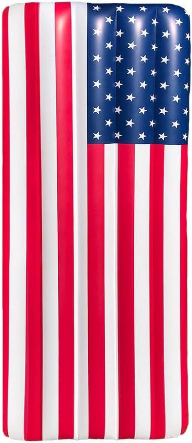 Giant 6 FT Inflatable American Flag Pool Float Patriotic US Stars & Stripes for Summer Parties. G... | Amazon (US)