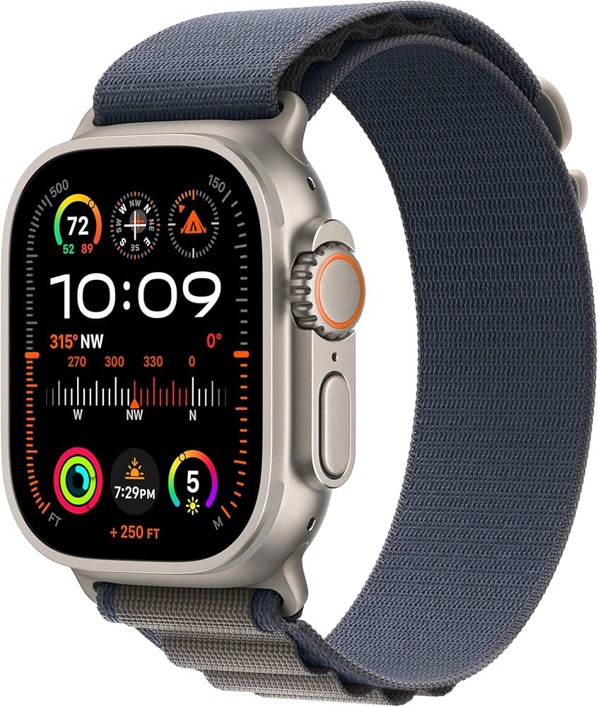 Apple Watch Ultra 2 [GPS + Cellular 49mm] Smartwatch with Rugged Titanium Case & Blue Alpine Loop... | Amazon (US)