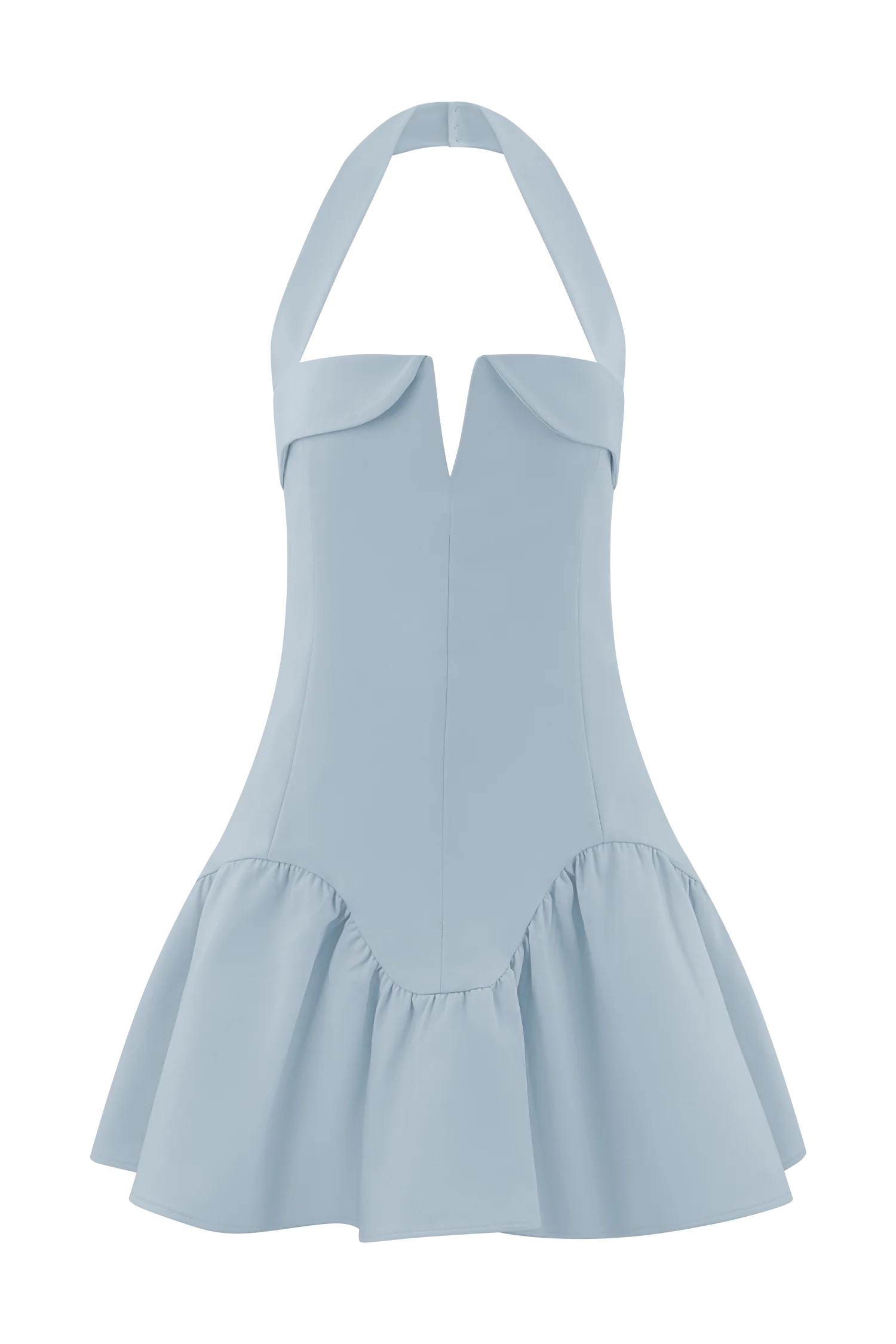 Calipso Halter Mini Dress - Cornflower Blue | MESHKI US