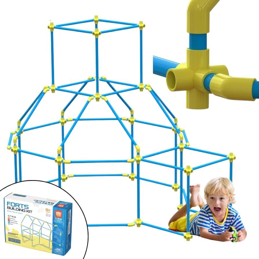 Fortstix Kids Fort Building Kit - 180 Pcs Fort Kits for Kids Indoor and Outdoor - Creative Learni... | Amazon (US)