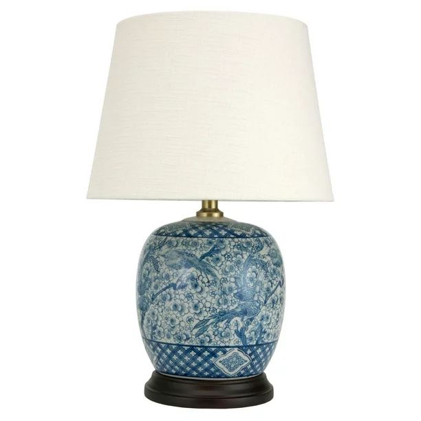 Oriental Furniture 20" Classic Blue & White Porcelain Jar Lamp - Walmart.com | Walmart (US)