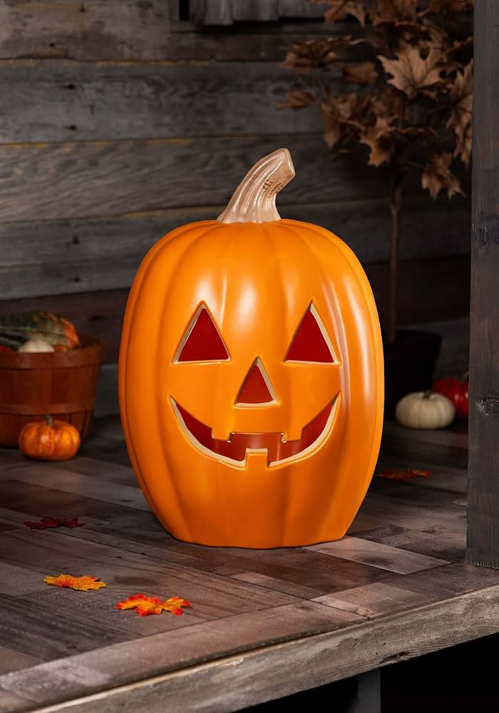 20" Light Up Pumpkin Halloween Prop | Pumpkin Decorations Standard | Amazon (US)