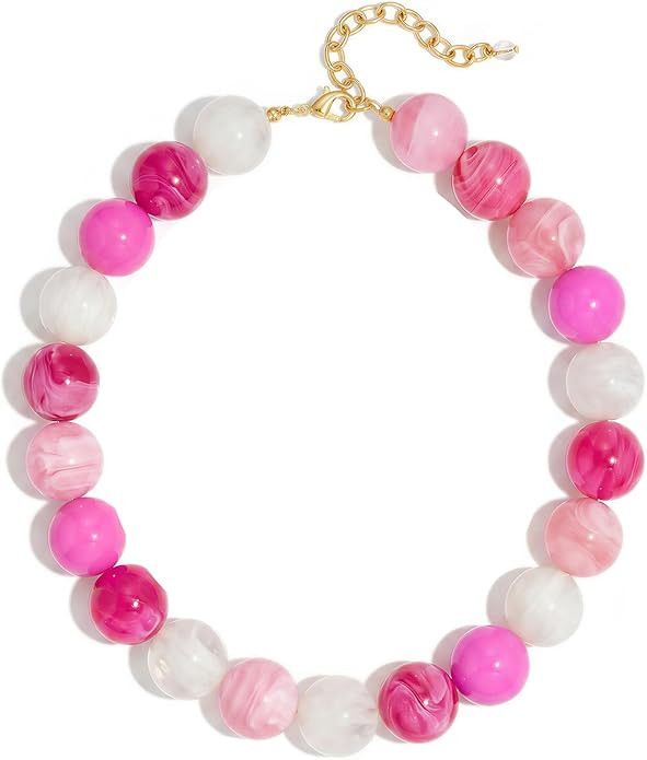 Colorful Chunky Beaded Necklace for Women Trendy Statement Big Large Resin Bead Bubble Choker Nec... | Amazon (US)