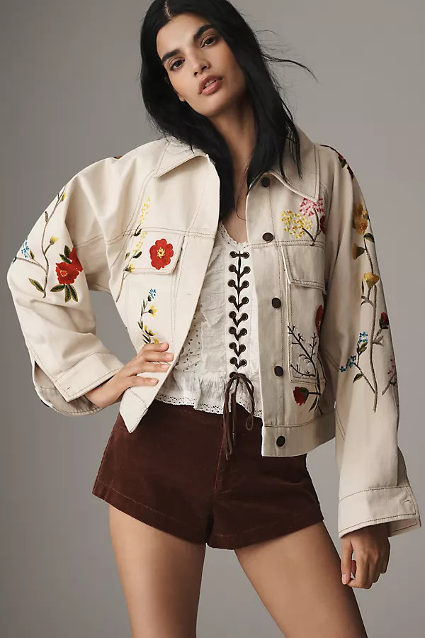 By Anthropologie Floral Embroidered Jacket | Anthropologie (US)