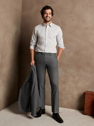 Slim-Fit Wrinkle-Resistant Sharkskin Trouser | Banana Republic Factory