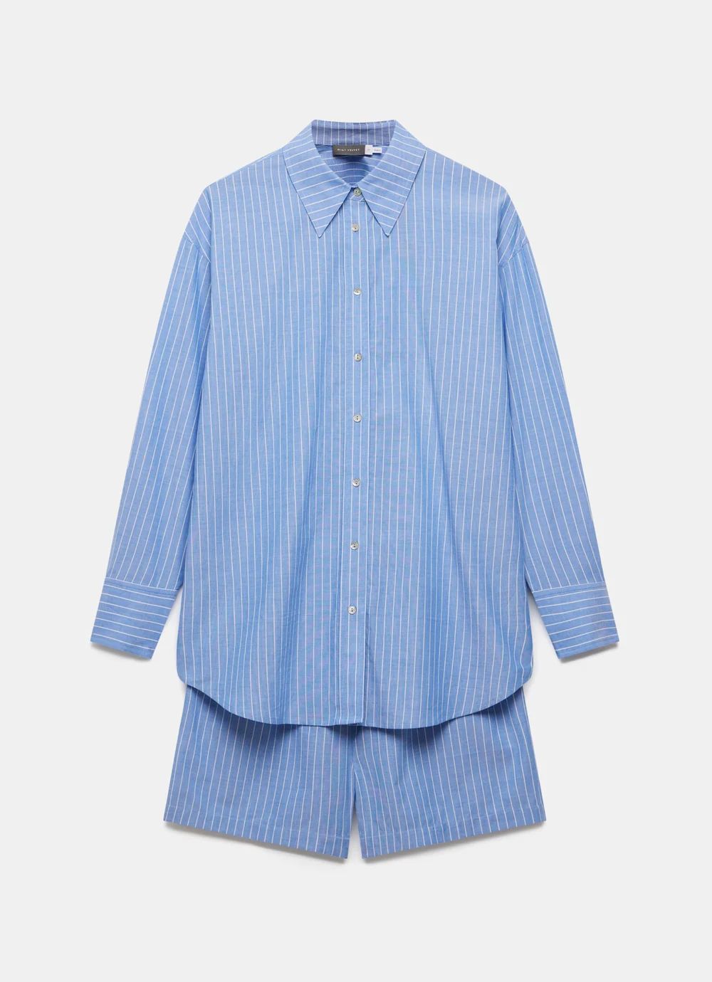 Blue Stripe Cotton Shirt & Short Set | Mint Velvet