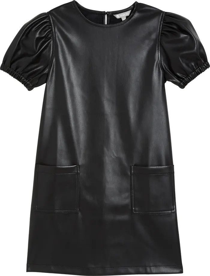 Tractr Kids' Faux Leather Shift Dress | Nordstrom | Nordstrom