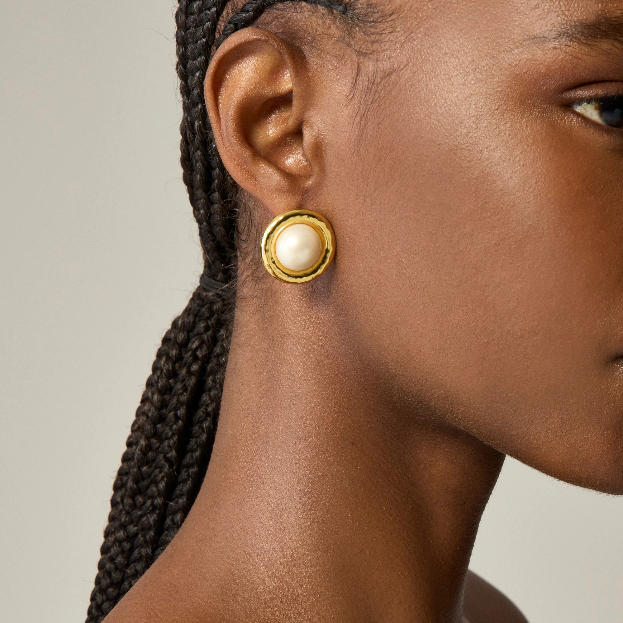 Inset pearl stud earrings | J. Crew US