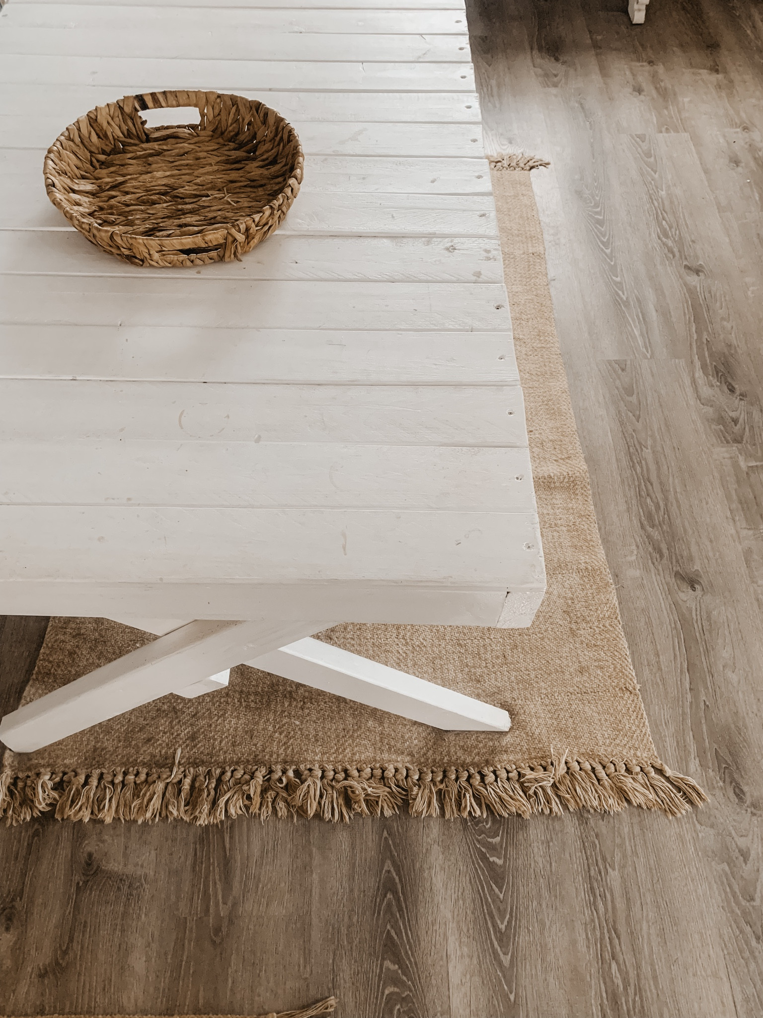 This is a custom farmhouse table we made, and my favorite super affordable area rug from amazon 🤍 Easy & timeless living room setup 
Rug 
Living Room 
Cozy 
Farmhouse 
#fallfarmhouse 
#cozyliving 

#LTKFamily #LTKSeasonal #LTKHome