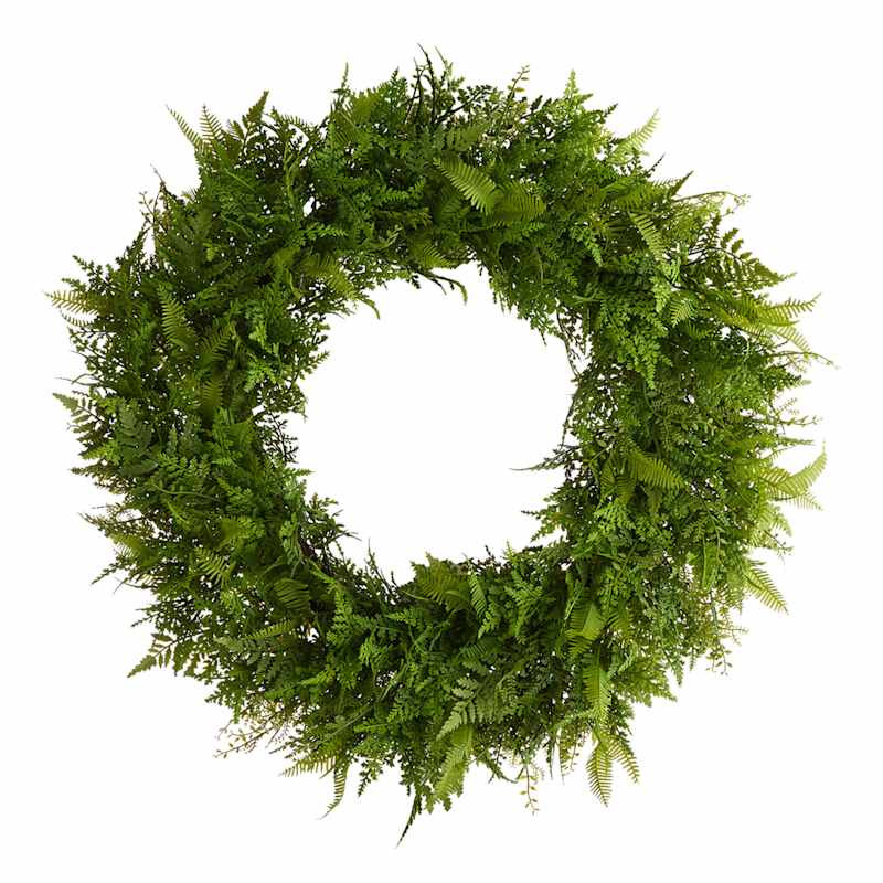 Green Fern Wreath, 24" | At Home