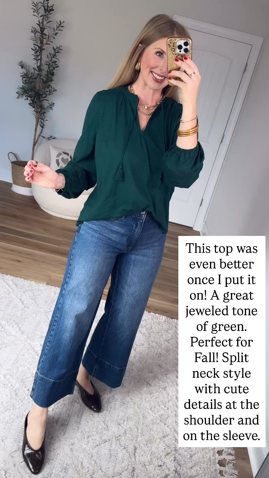 Walmart outfit idea with this new top from scenario