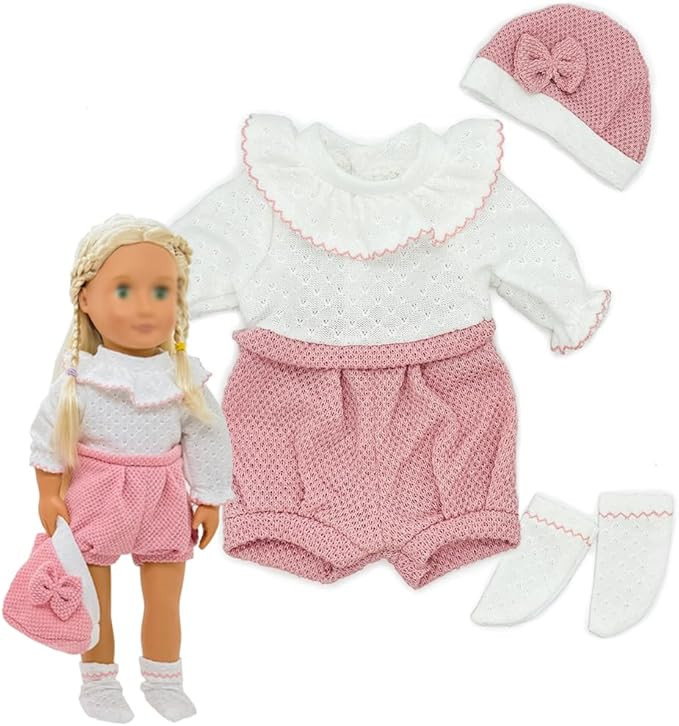American Baby Dolls Clothes Set 18 Inch Girl Reborn Baby Doll Cute Clothes Jumpsuits Lace Outfits... | Amazon (US)
