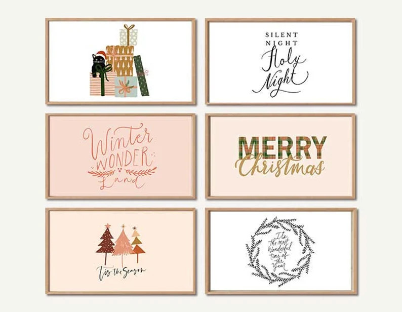 Christmas Frame Tv Art Set of 30 Samsung Tv Art Holidays TV - Etsy | Etsy (US)