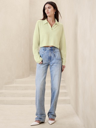 Luna Cropped Cashmere Sweater Polo | Banana Republic (US)