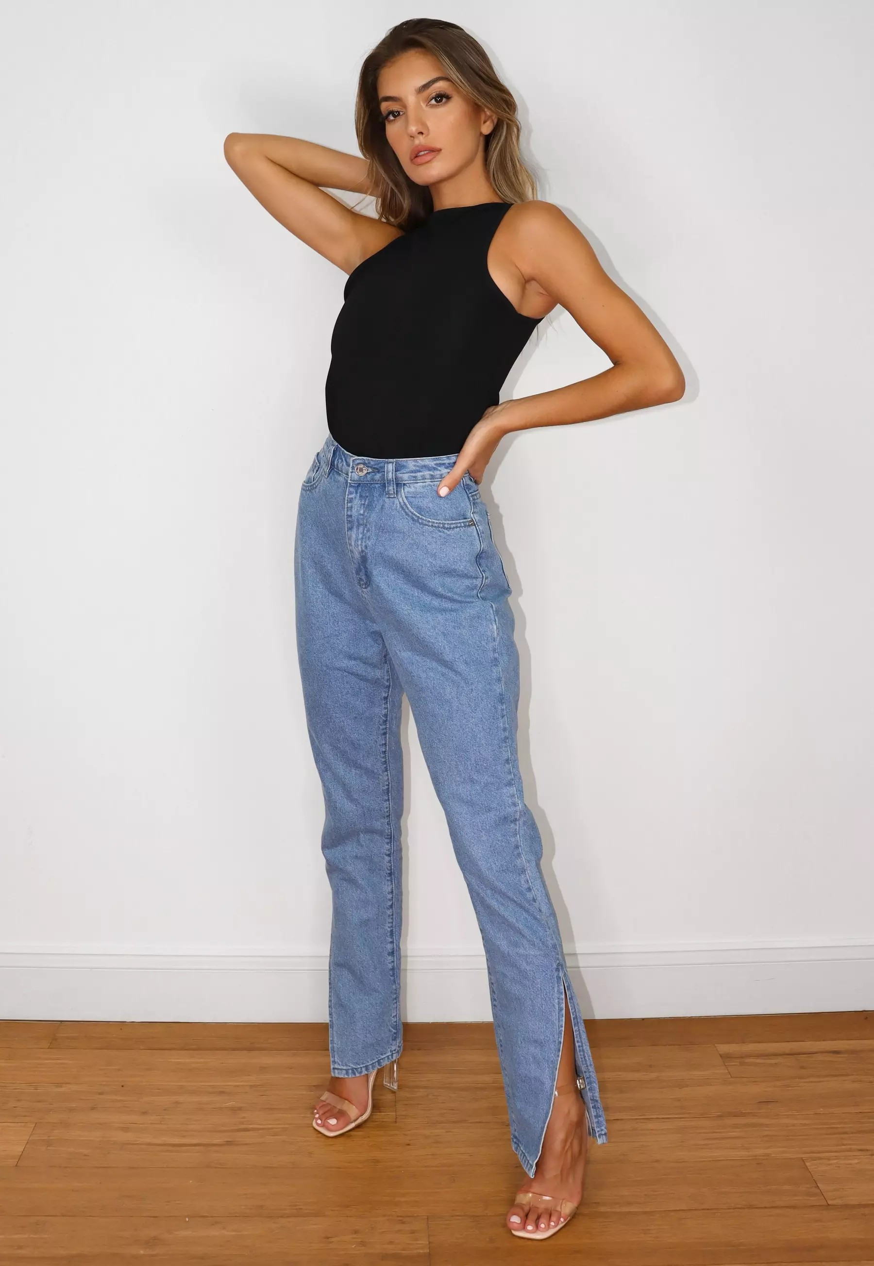 Blue Extreme Split Wrath Jeans | Missguided (UK & IE)