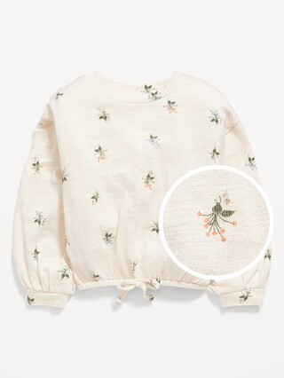 Long-Sleeve Plush-Knit Floral Top for Toddler Girls | Old Navy (US)