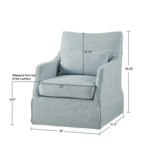 Bedford London Upholstered Skirted Swivel Armchair with Lumbar Pillow | Wayfair North America