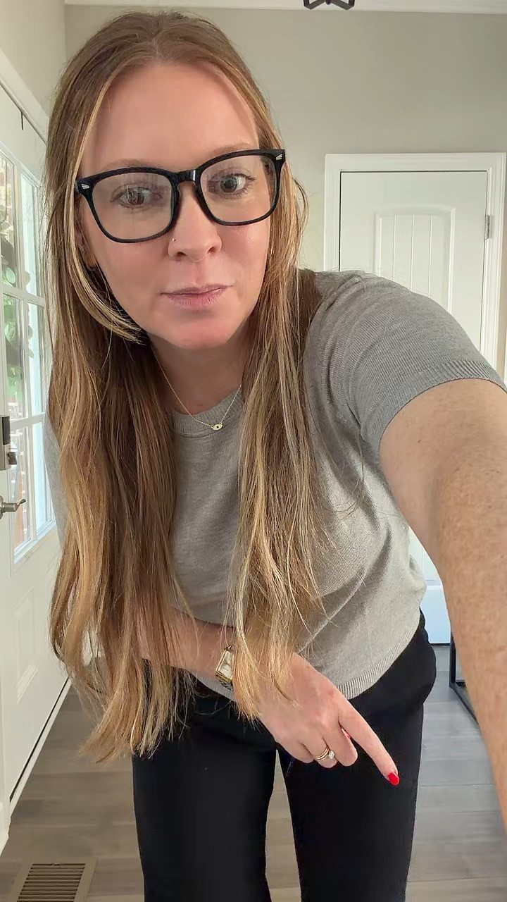 Short sleeve knit top / tts wearing a medium 
Drawstring wide leg pants / tts wearing a medium 
Ugg slippers 
Blue light glasses 
Hair clip 
David Yurman two tone ring and bracelet 
Two tone watch 
Evil eye necklace

#LTKdayinmylife #LTKootd #LTKWorkwear