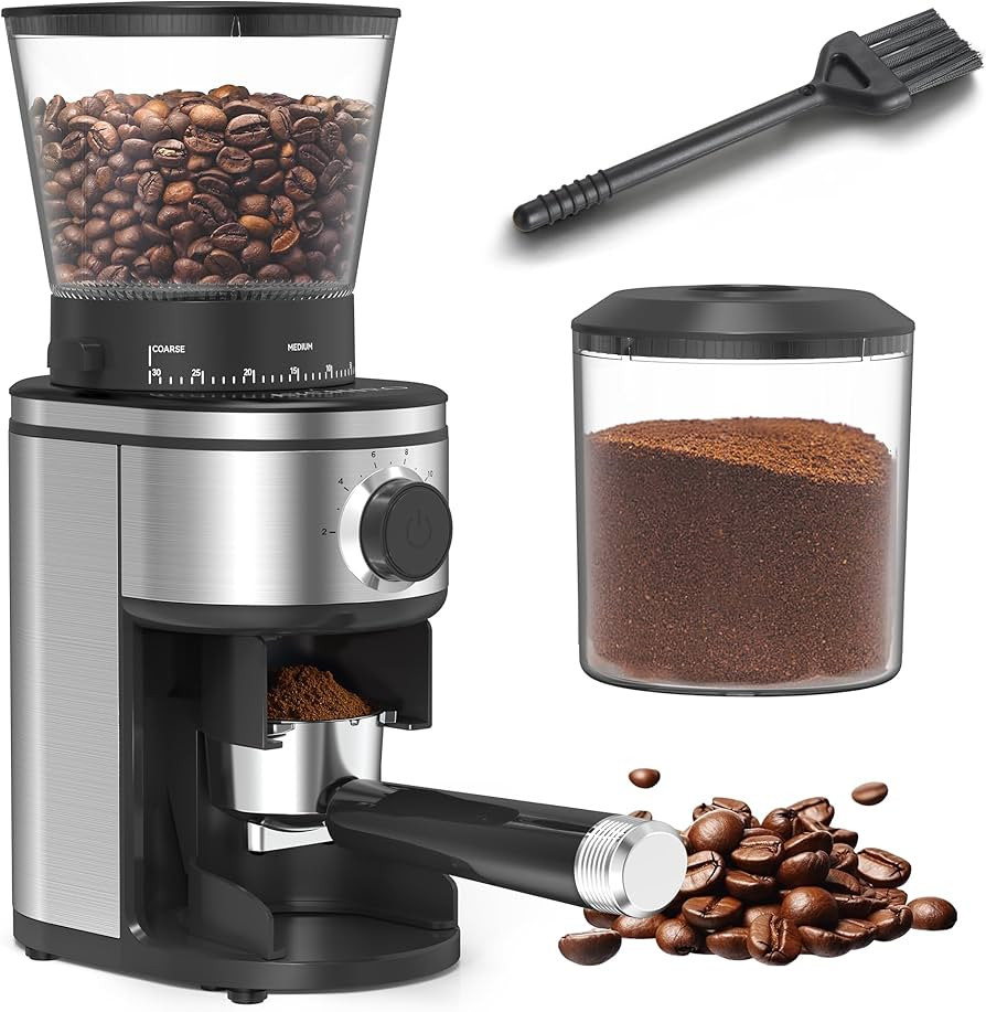 Coffee Grinder, Electric Conical Burr Grinder with 30 Grind Settings for 2-12 Cups, Adjustable Bu... | Amazon (US)