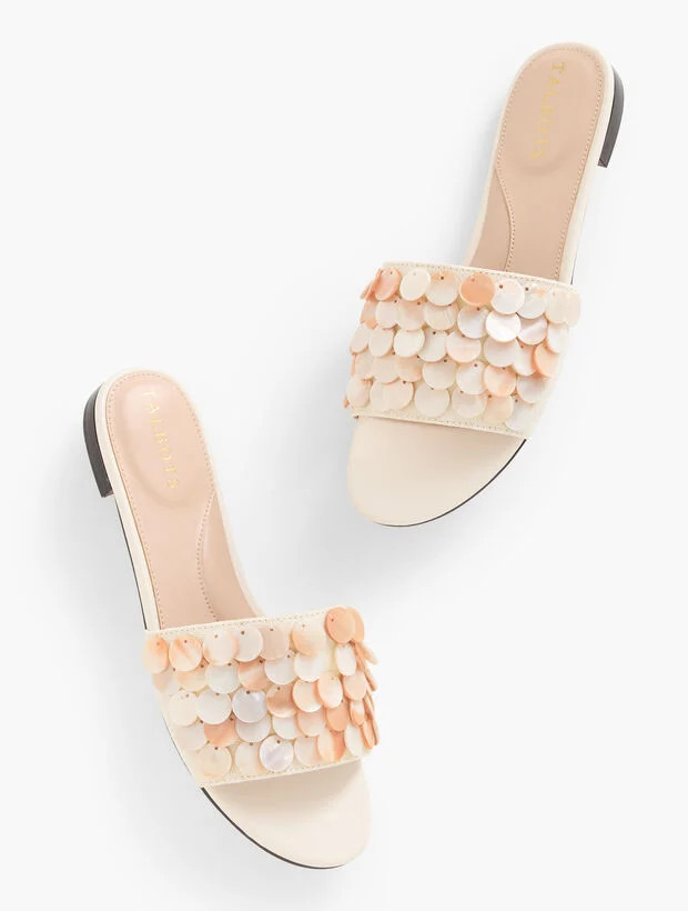 Keri Shell Embellished Slides | Talbots