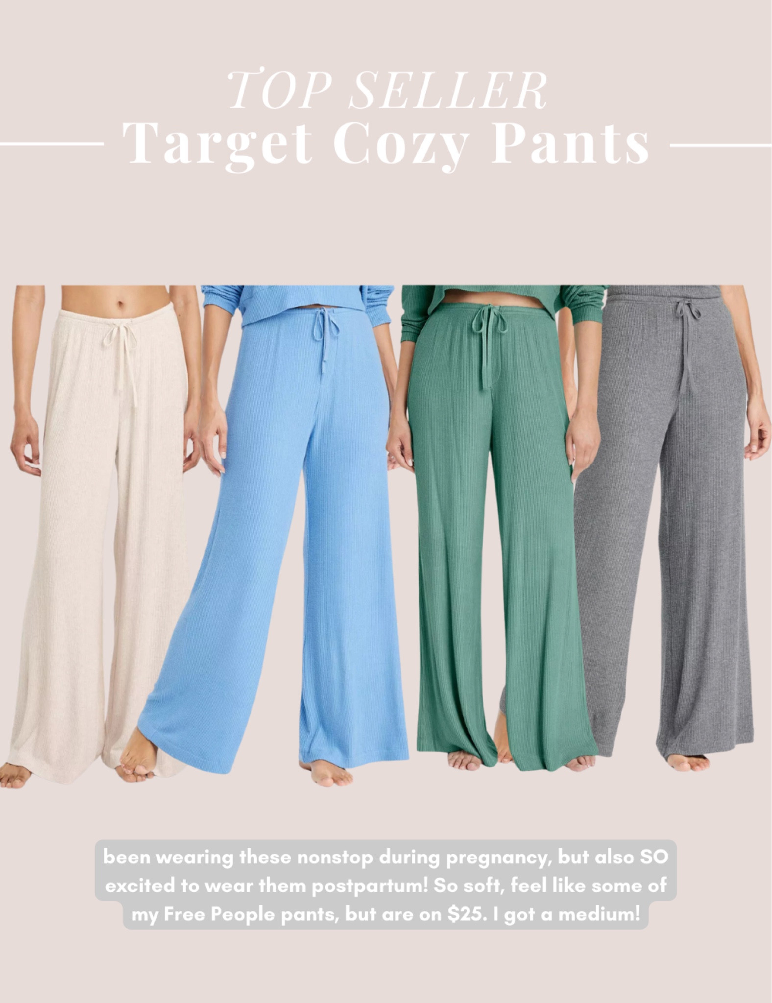 This week’s top seller!! $25 cozy pants from Target! I got a medium. Perfect for a bump and postpartum 

#LTKBump
