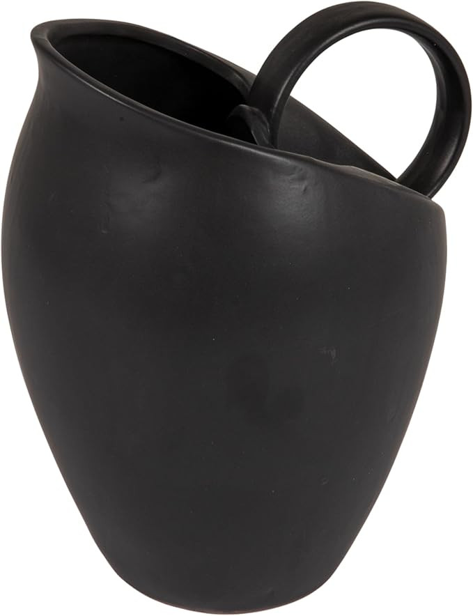 Bloomingville 82-Ounce Textured Stoneware Pitcher with Reactive Glaze, Matte Black | Amazon (US)