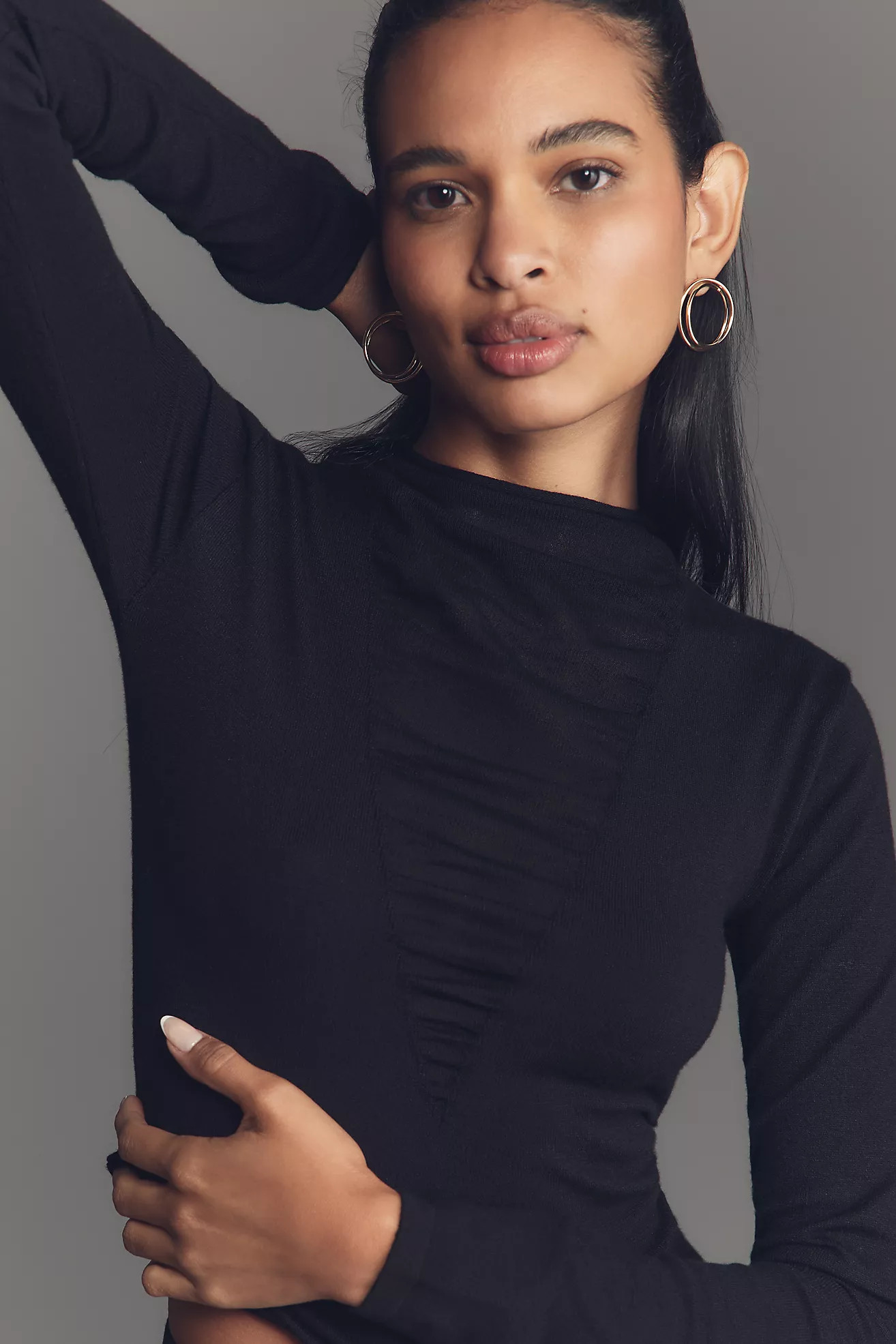 By Anthropologie Fitted Sheer-Panel Sweater | Anthropologie (US)