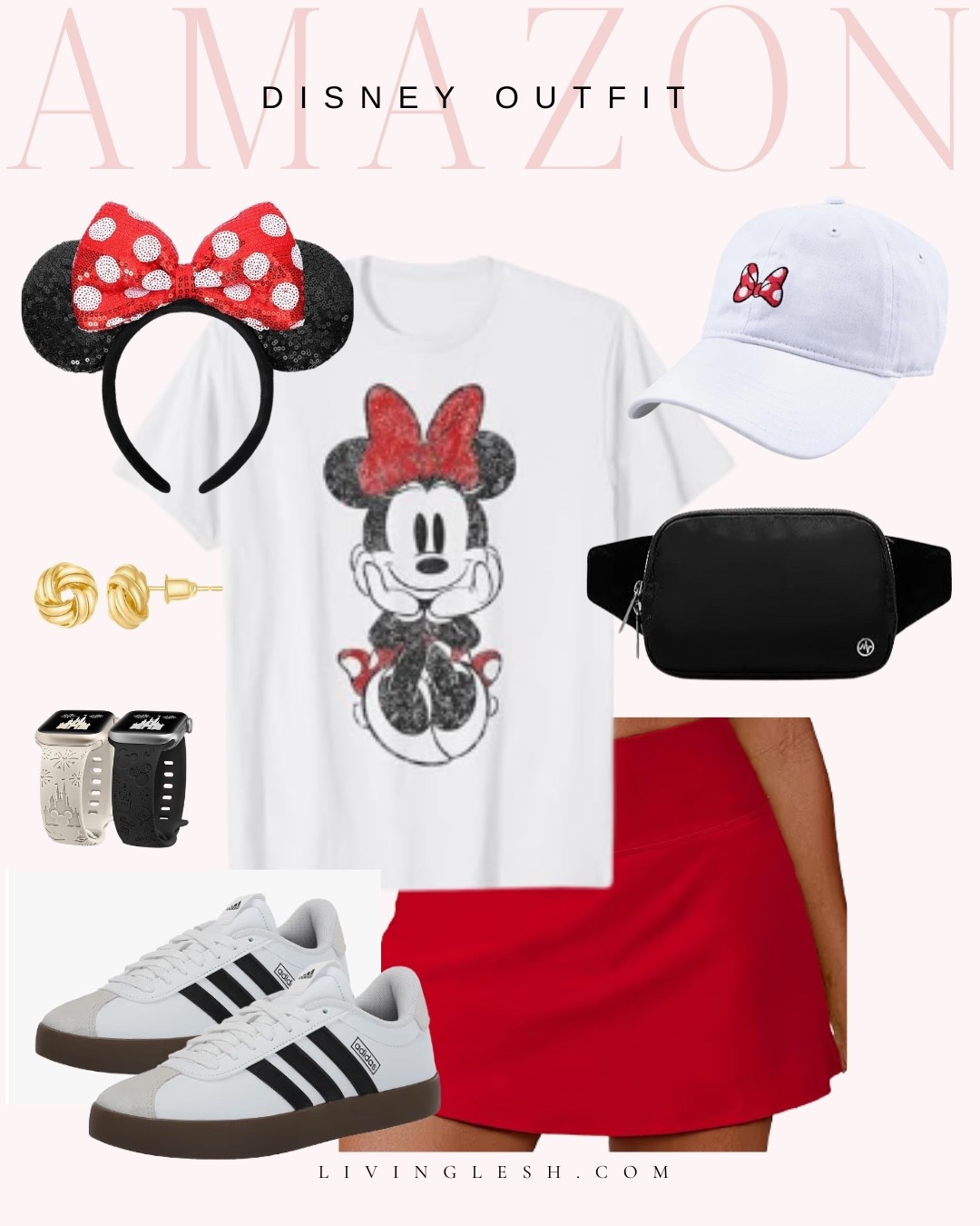 Disney outfit | Amazon outfit | Amazon fashion | Disney | Disney finds | Minnie Mouse | Minnie shirt | Magic kingdom outfit | Disney vacation | Minnie ears | Minnie hat | Tennis skirt | Sneakers

#LTKootd #LTKSeasonal #LTKTravel