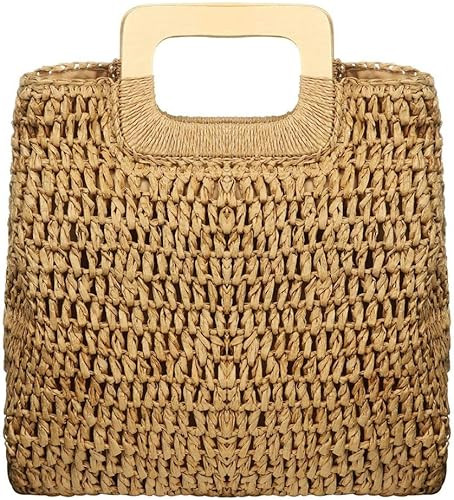 Comeon Natural Straw Bag for Women, Hand Woven Casual Handle Handbags Tote Bag For Daily Use Beac... | Amazon (US)
