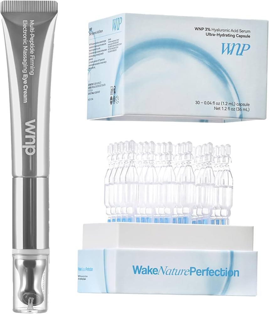 WNP Ultra-Hydrating Serum 3% Hyaluronic Acid + Eye Cream|Wrinkle Eraser Massaging Eye Cream | Amazon (US)