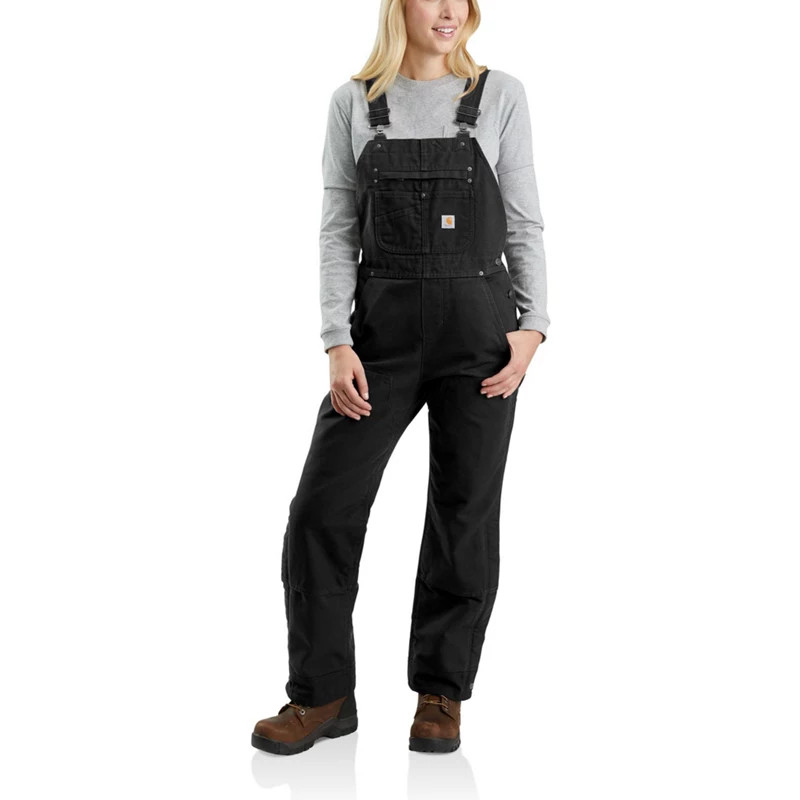 Carhartt Women's Relaxed Fit Washed Duck Insulated Bib Overall Black, X-Small - Women's Fishing Bottoms at Academy Sports | Academy Sports + Outdoors