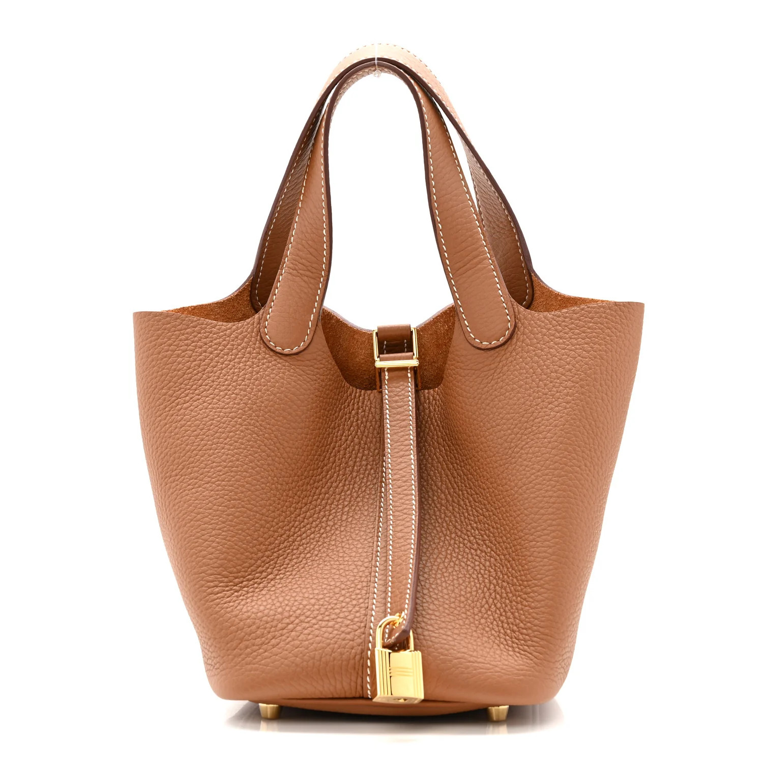 Taurillon Clemence Picotin Lock 18 PM Gold | FASHIONPHILE (US)