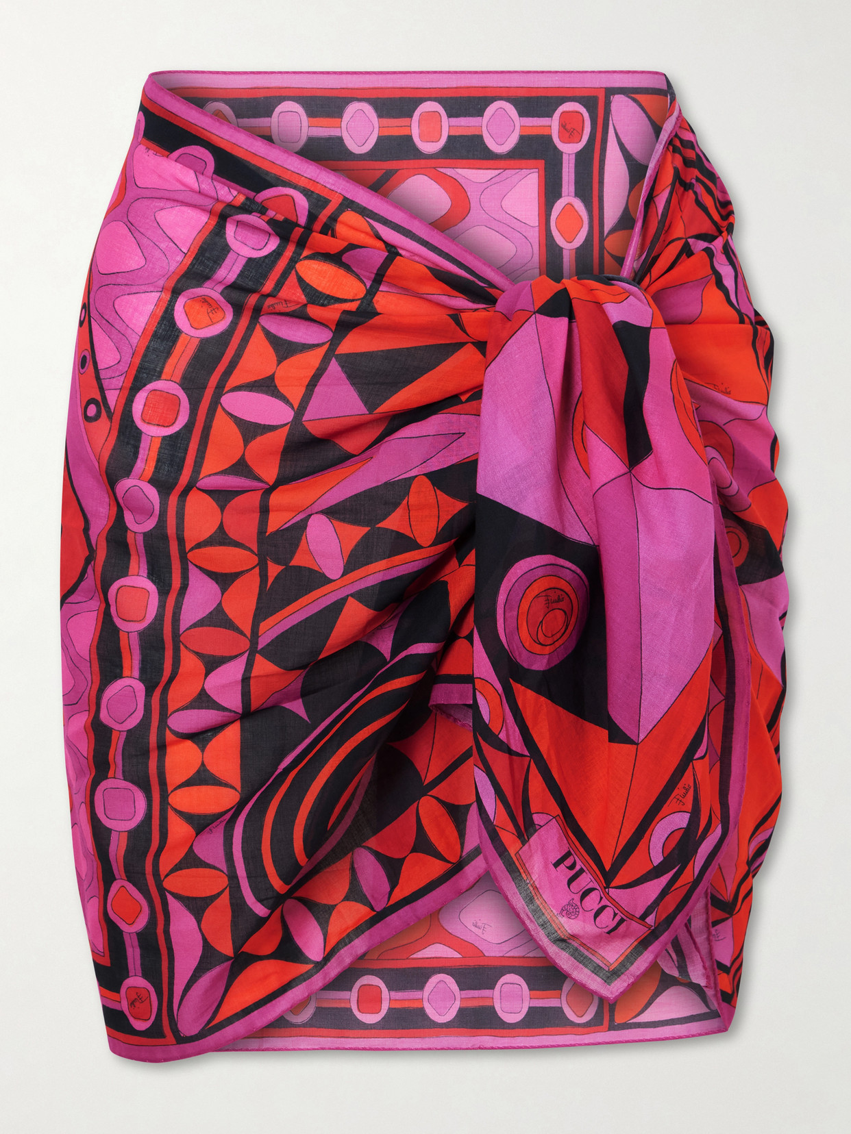 PUCCI - Printed Self-tie Cotton Pareo - Pink | NET-A-PORTER (US)