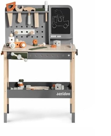Tool Set, Children's Wooden Workbench Workshop Jeridoo Screw and Nut | Amazon (US)
