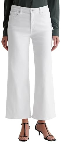 AG Jeans Women's Saige Mid Rise Wide Leg Jean, Gallery White | Amazon (US)