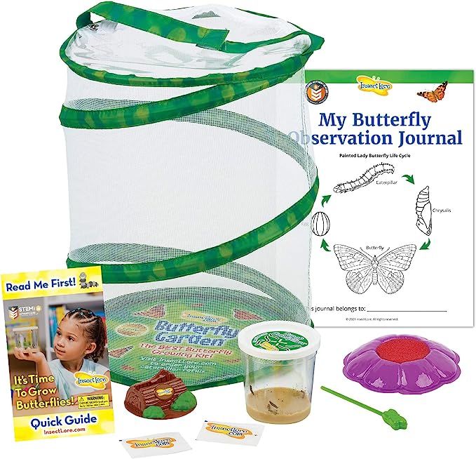 Butterfly Garden: Original Habitat and Live Cup of Caterpillars with STEM Butterfly Journal – L... | Amazon (US)